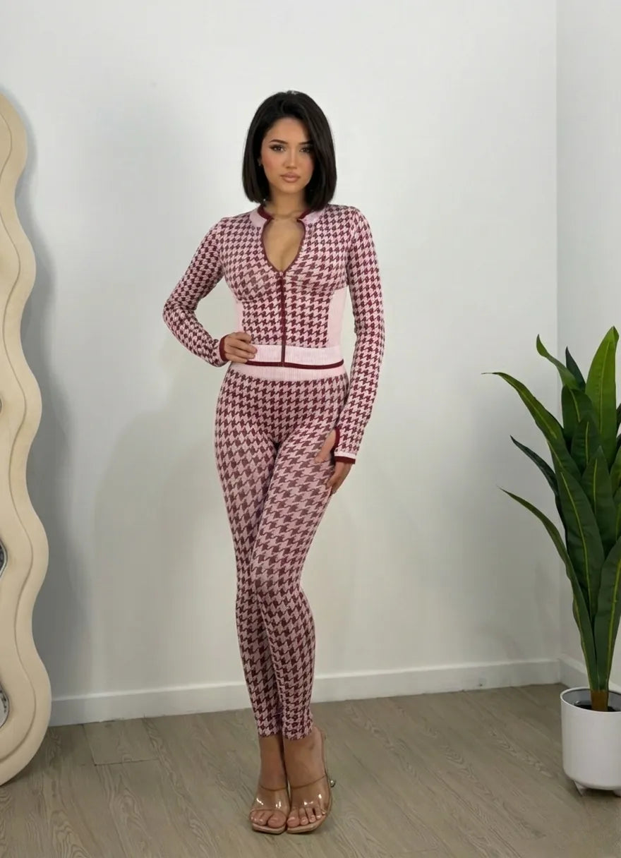 Coord set fantasia pied-de-poule