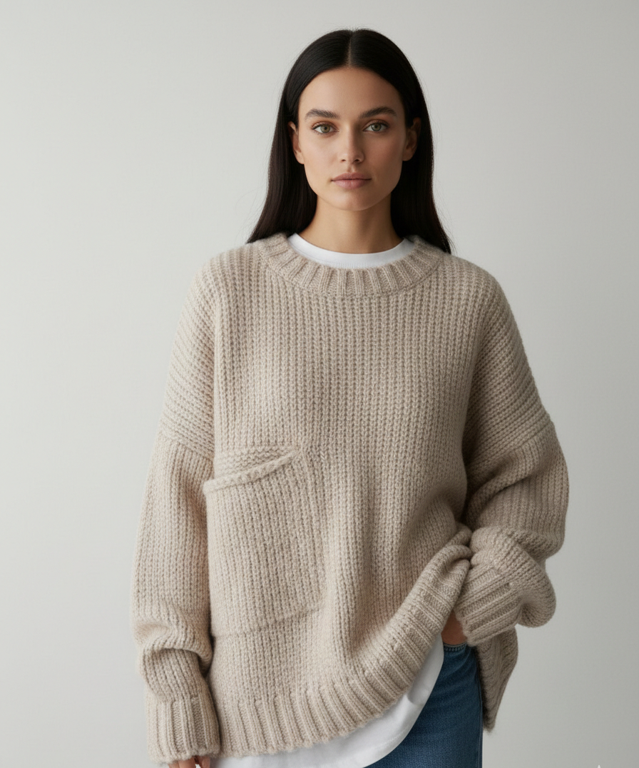 Maglione Relax Fit con Tasca