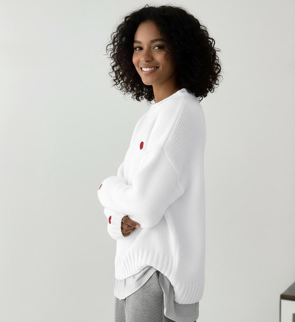 Pullover Oversize con Cuoricini