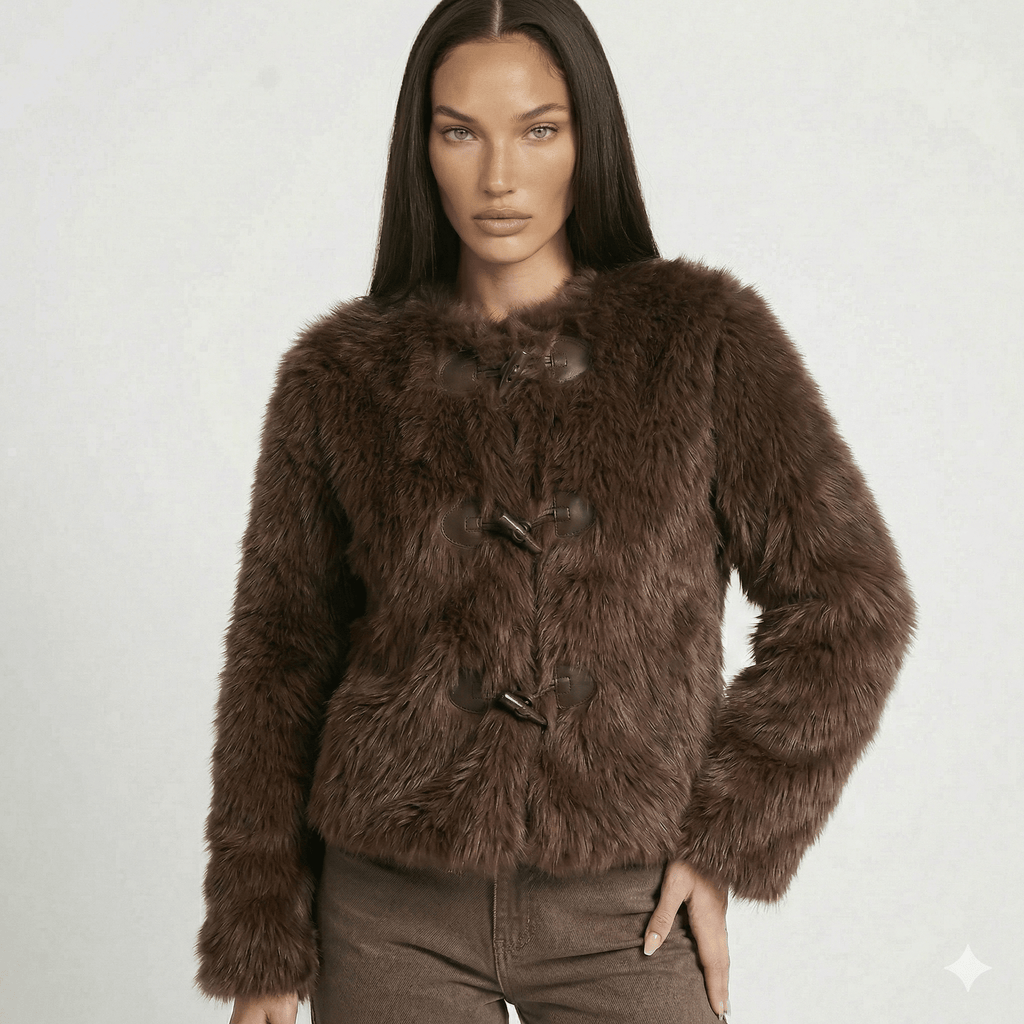 Giacca con bottoni in pelliccia sintetica - DressMilano