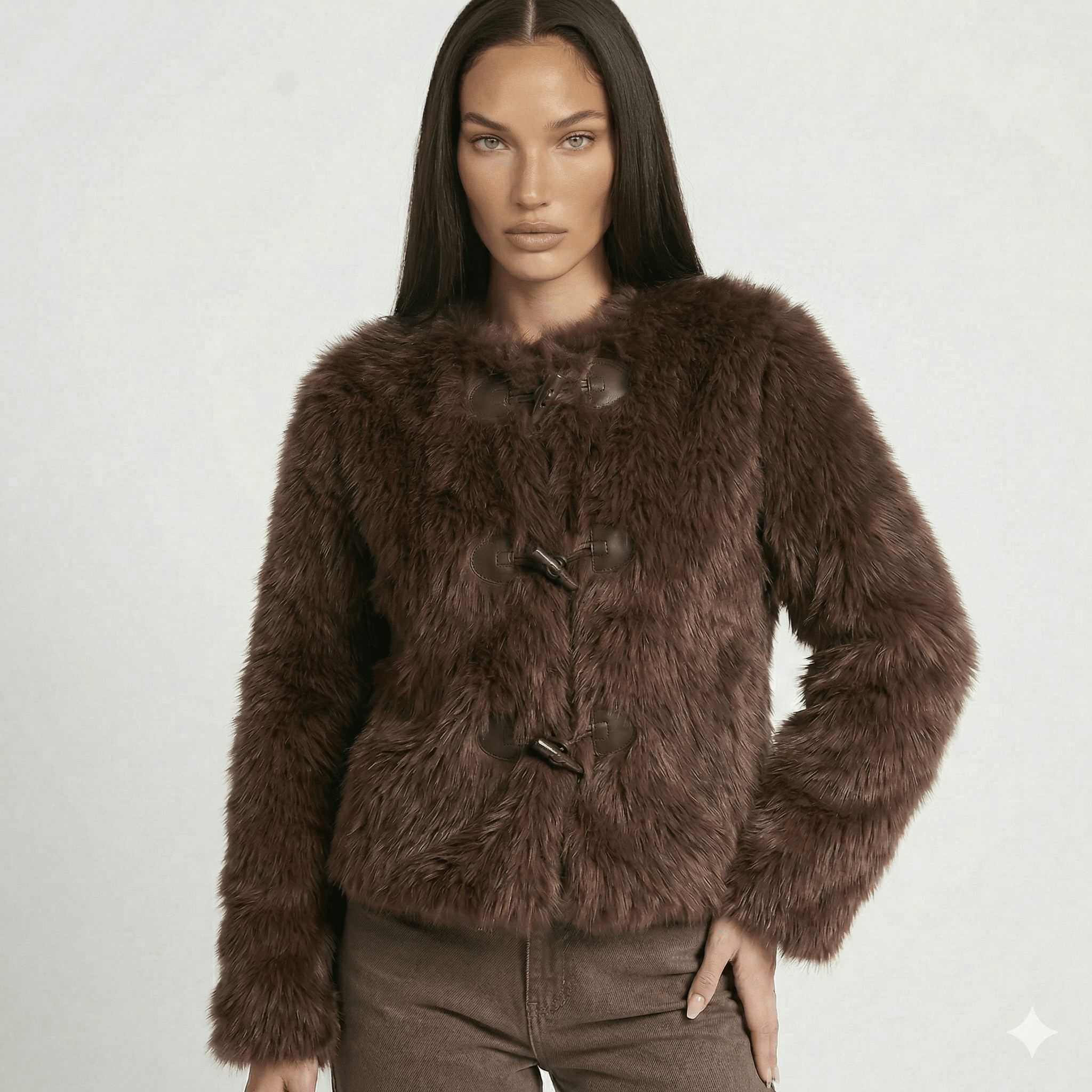 Giacca con bottoni in pelliccia sintetica - DressMilano